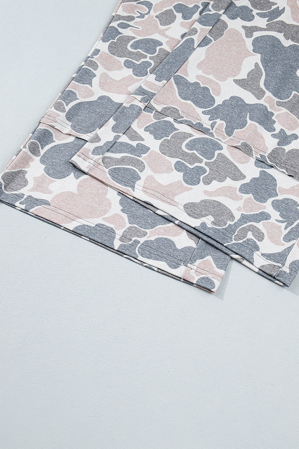 Khaki Camouflage Print Patch Pockets Ankle-Length Plus Size Pants
