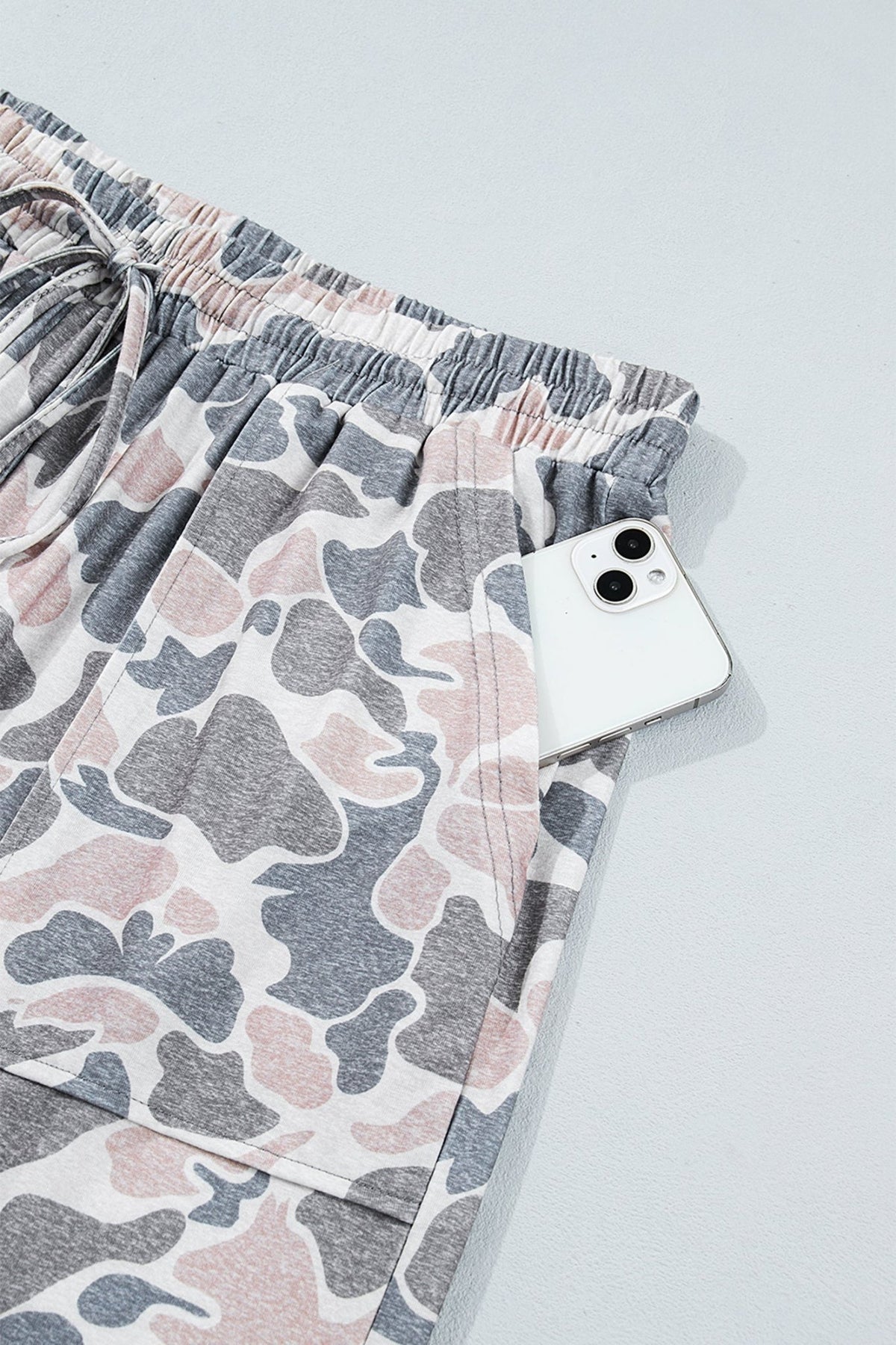 Khaki Camouflage Print Patch Pockets Ankle-Length Plus Size Pants - Kinfolk Customs LLC