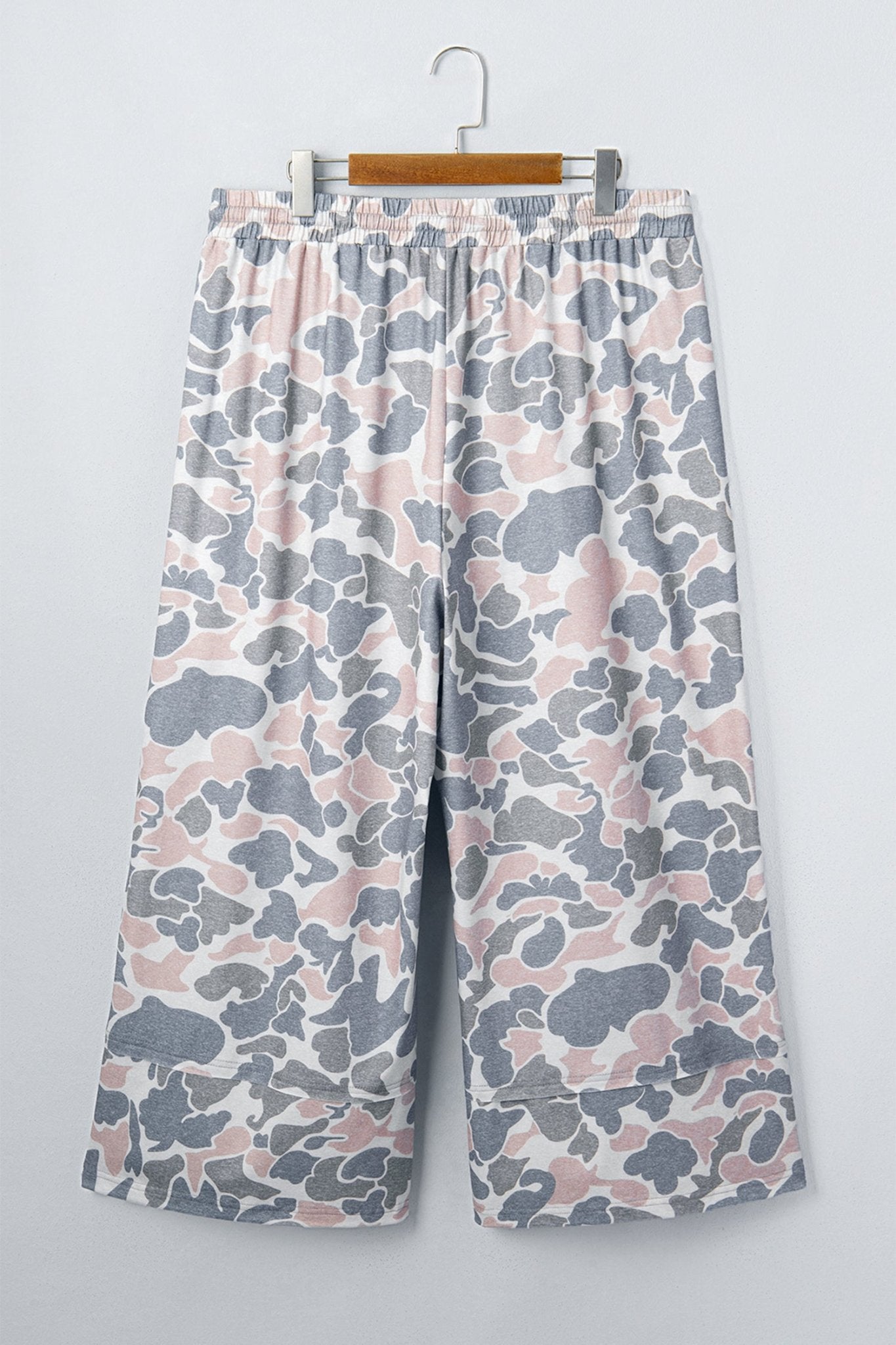 Khaki Camouflage Print Patch Pockets Ankle-Length Plus Size Pants - Kinfolk Customs LLC