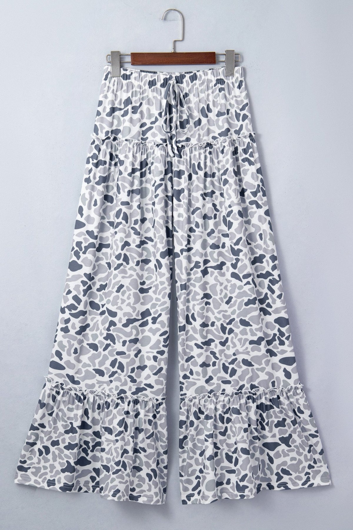 Multicolour Camo Print Wide Leg Casual Pants - Kinfolk Customs LLC