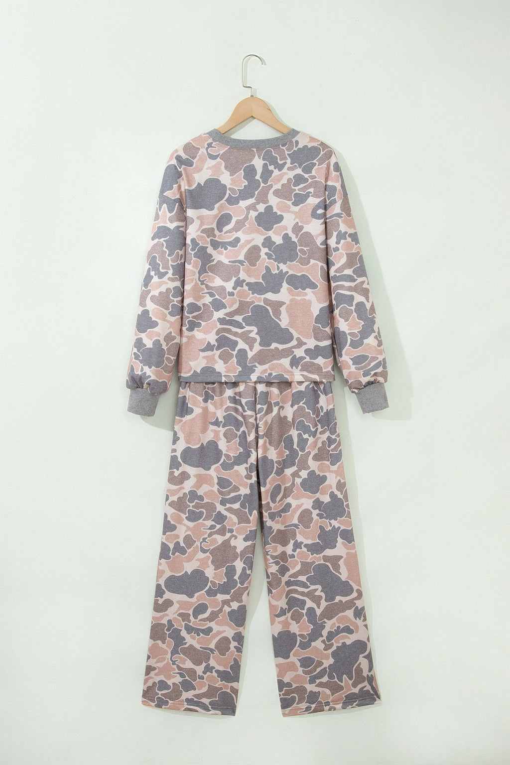Multicolour Camouflage Print Long Sleeve Top Loose 2pcs Pants Set - Kinfolk Customs LLC