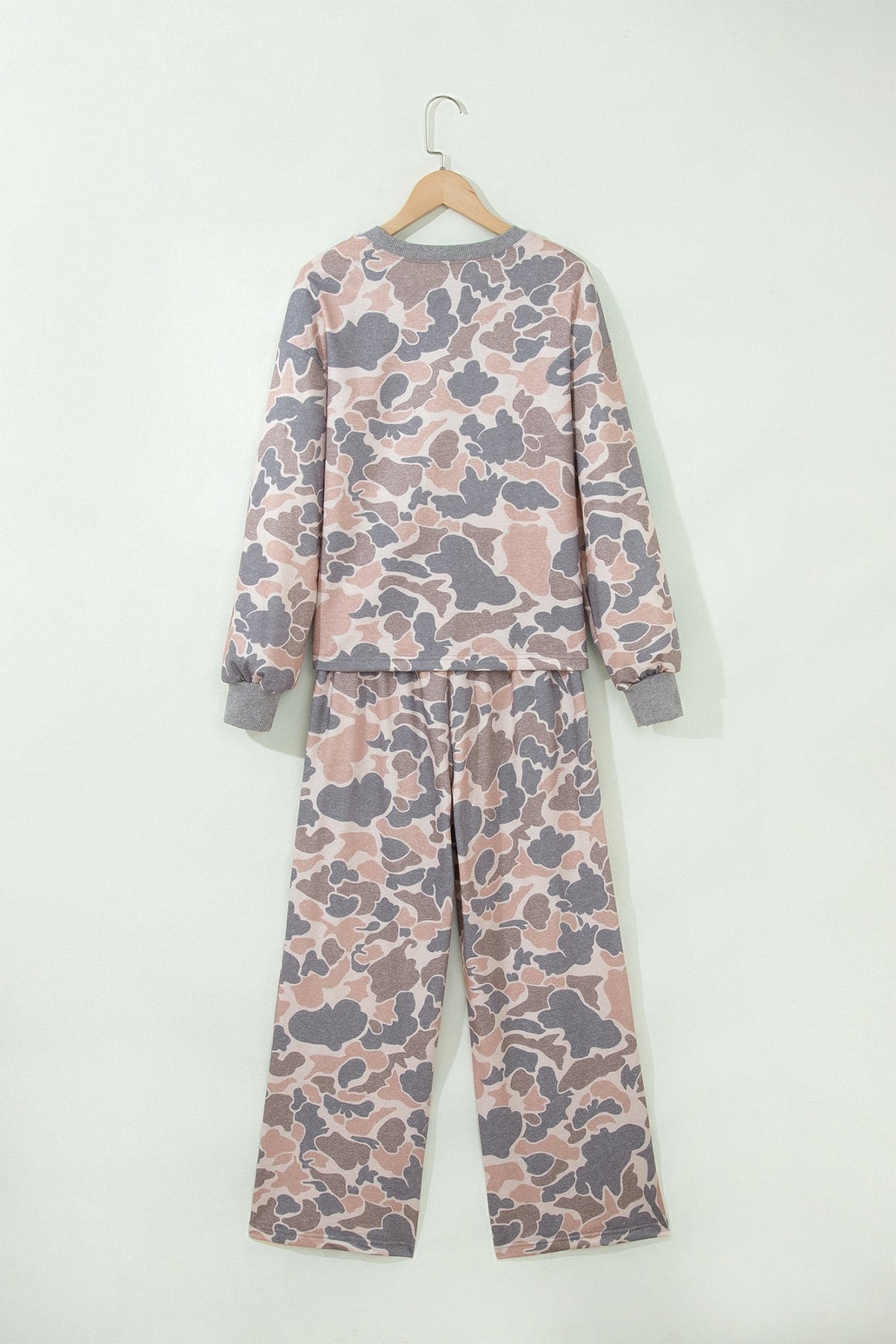 Multicolour Camouflage Print Long Sleeve Top Loose 2pcs Pants Set - Kinfolk Customs LLC