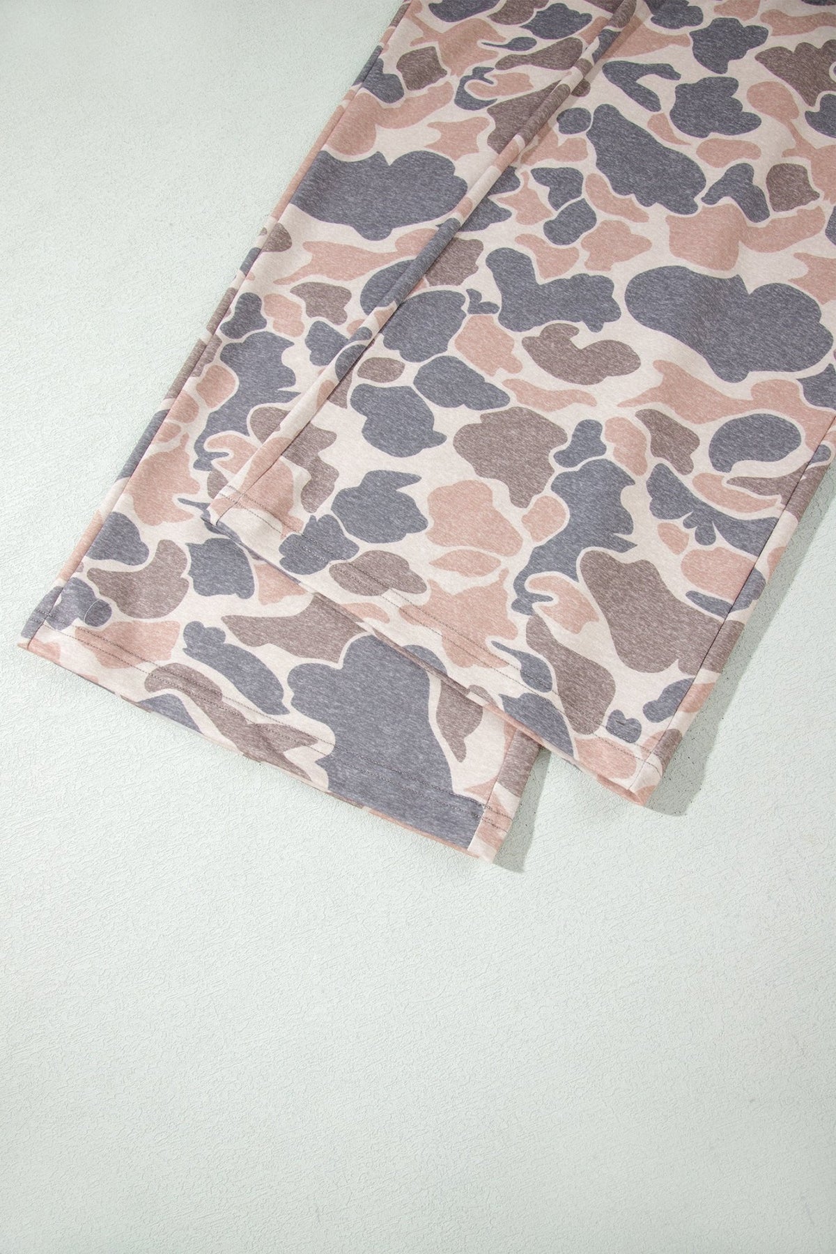 Multicolour Camouflage Print Long Sleeve Top Loose 2pcs Pants Set - Kinfolk Customs LLC