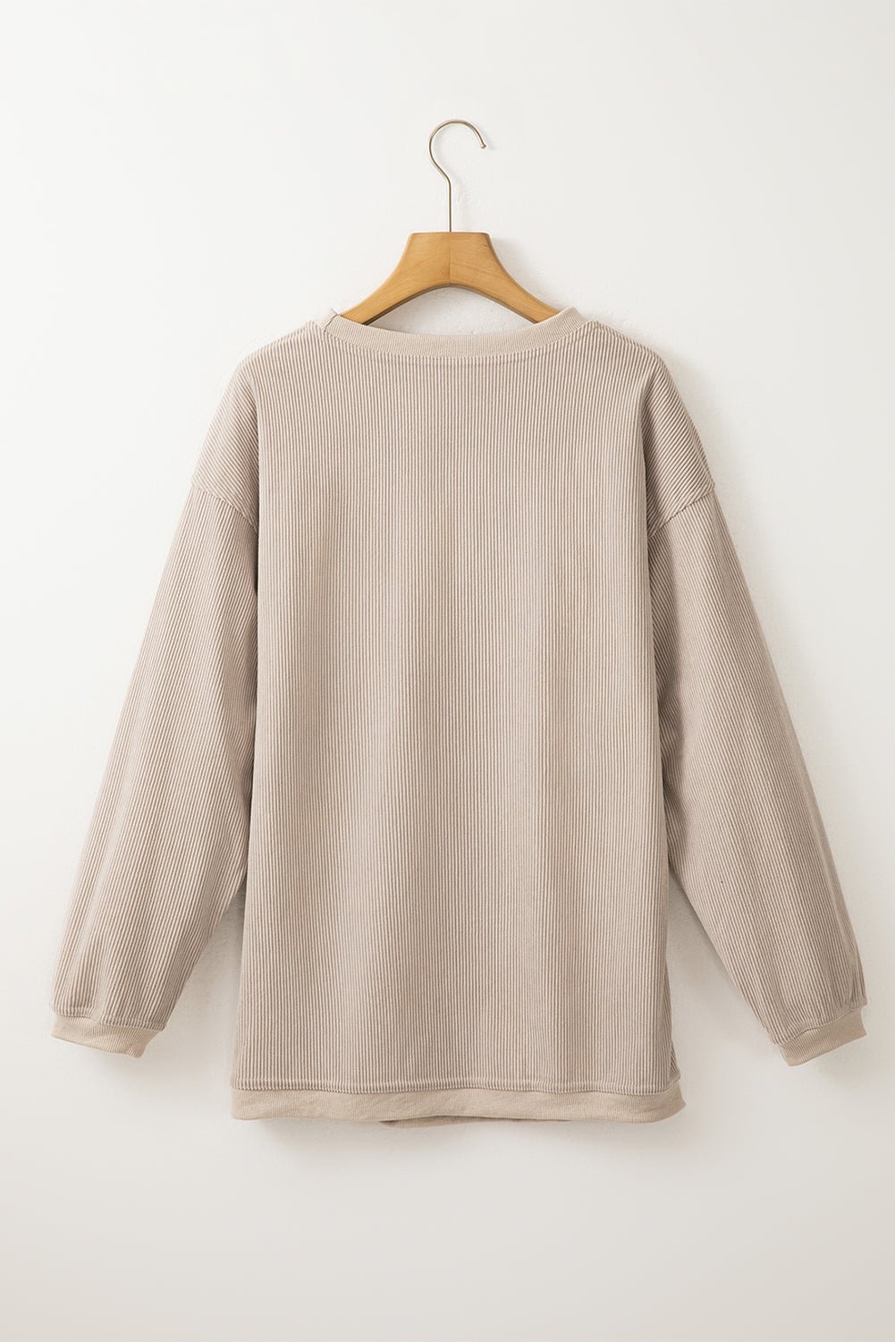 Smoke Gray Twisted Rib Texture game day Rugby Embroidered Baggy Sweatshirt - Kinfolk Customs LLC